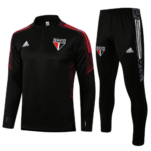 Conjunto São Paulo 21/22 Preto - Com Ziper