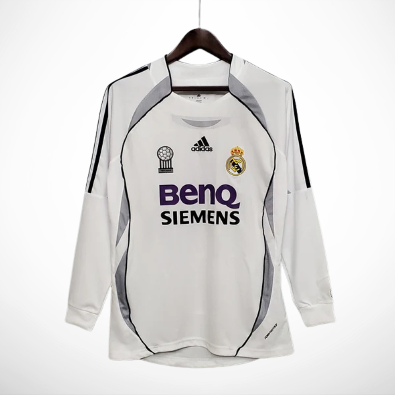 Camisa Real Madrid Titular 06/07 - Versão Retrô Manga Longa