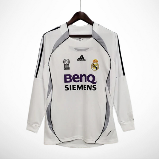 Camisa Real Madrid Titular 06/07 - Versão Retrô Manga Longa