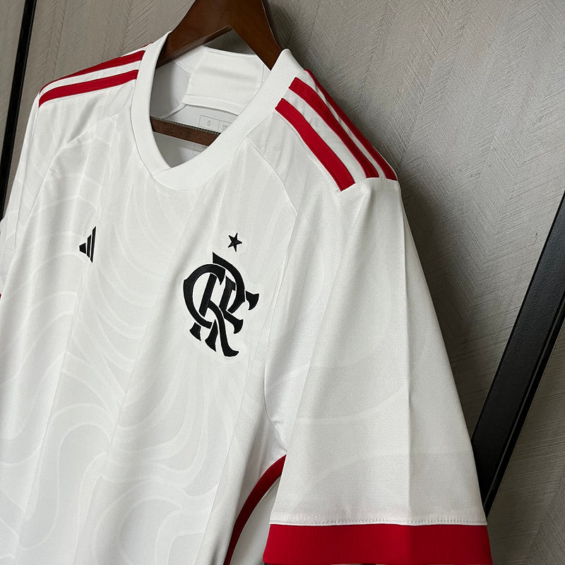 Camisa do Flamengo 24/25 Branca com Patch de campeão Copa do Brasil + Chaveiro Brinde