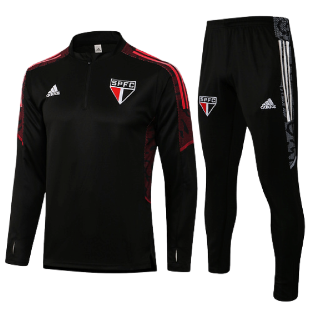 Conjunto São Paulo 21/22 Preto -  Com Ziper