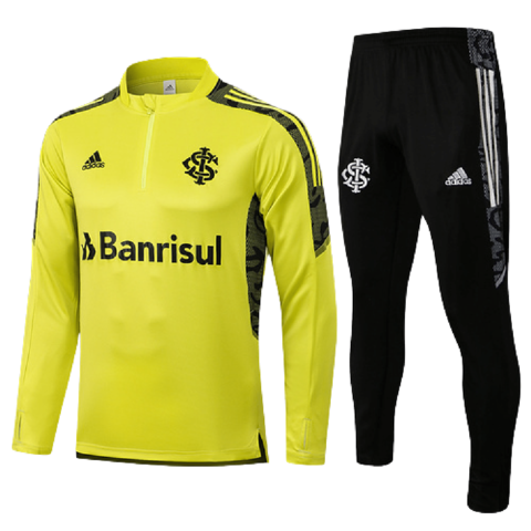 Conjunto Internacional 21/22 Verde Fluorescente e Preto - Com Ziper