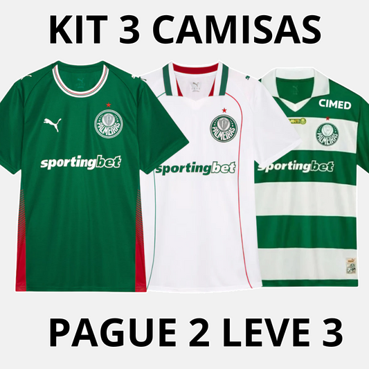 Kit 3 camisas do Palmeiras 26/27